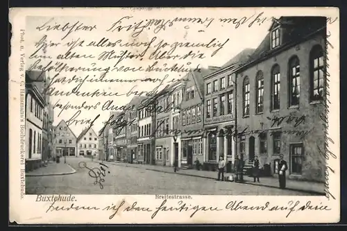 AK Buxtehude, Breitestrasse mit Bäckerei