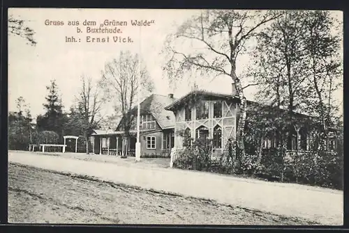 AK Buxtehude, Gasthaus Zum grünen Walde von Ernst Vick
