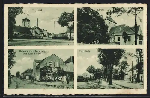 AK Gross-Machnow, Kolonialwarenhandlung Karl Thieke, Dorfstrasse, Gut