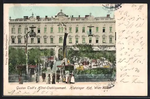 AK Wien, Gustav Todts Hotel-Etablissement Hietzinger Hof