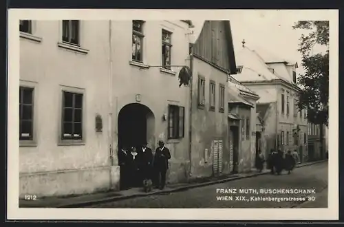 AK Wien, Gasthaus Buschenschank F. Muth, Kahlenbergerstrasse 30, Strassenansicht