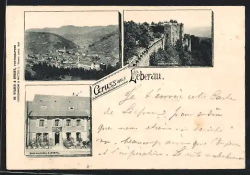 AK Leberau, Hotel zum Löwen X. Moritz, Hohkönigsburg, Panorama