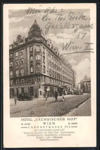AK Wien, Hotel Sächsischer Hof, Taborstrasse 45a