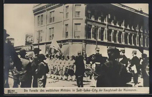Foto-AK Salt-Lake-City, UT, Die Parade des weiblichen Militärs