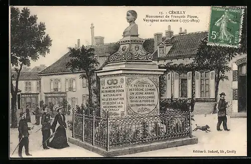 AK Cérilly, Monument de Francois Péron