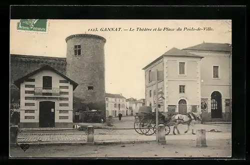 AK Gannat, Le Theatre et la Place du Poids-de-Ville