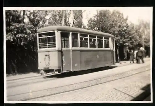 Fotografie Strassenbahn-Tri0ebwagen Nr. 87 der Verkehrsbetriebe Leipzig