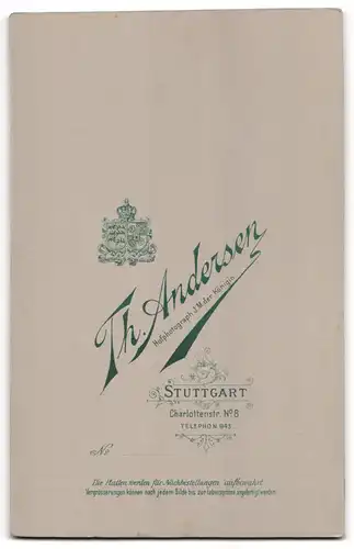 Fotografie Th. Andersen, Stuttgart, Charlottenst. 8, Junges Paar in eleganter Kleidung