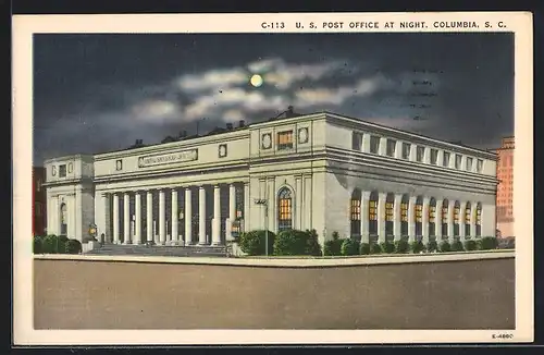 AK Columbia, SC, Post Office at Night