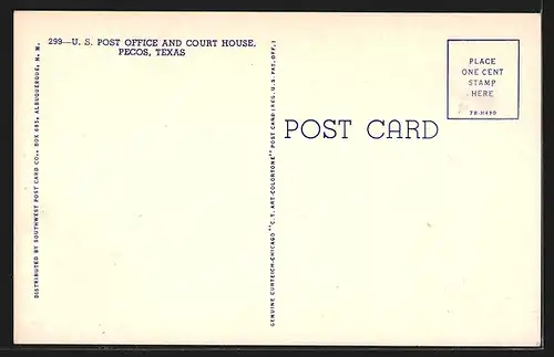 AK Pecos, TX, Post Office and Court House