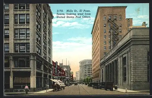 AK El Paso, TX, Mills St. looking west from U. S. Post Office