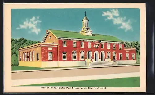 AK Union City, NJ, View of United States Post Office