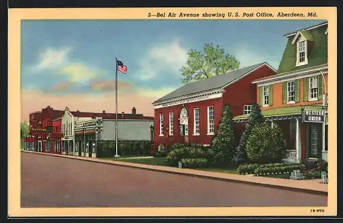 AK Aberdeen, MD, Bel Air Avenue showing U. S. Post Office