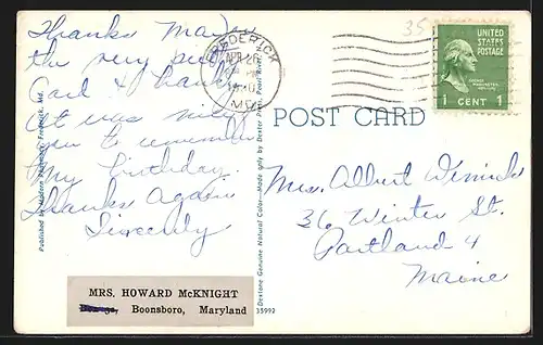 AK Frederick, MD, U. S. Post Office