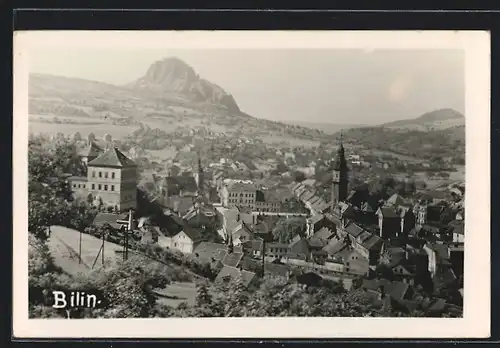 AK Bilin, Ortsansicht aus der Vogelschau