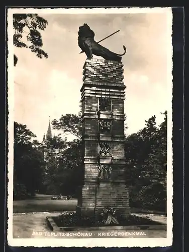 AK Bad Teplitz-Schönau, Kriegerdenkmal