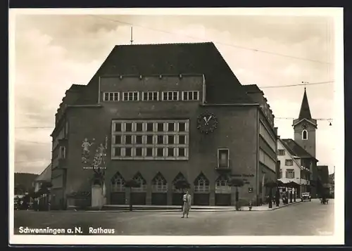 AK Schwenningen a. N., Rathaus und Städtische Sparkasse