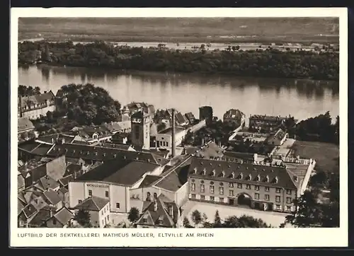 AK Eltville / Rhein, Luftbild der Sektkellerei Matheus Müller