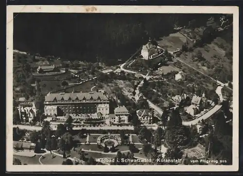 AK Wildbad i. Schwarzwald, Kuranstalt, Fliegeraufnahme