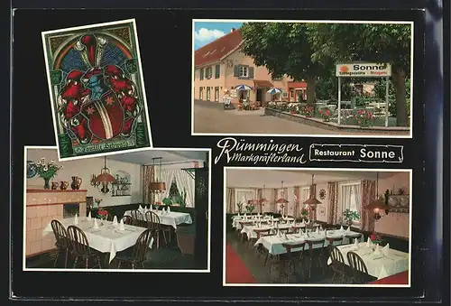 AK Rümmingen /Markgräflerland, Restaurant Sonne von Karl Schwald, Innenansichten
