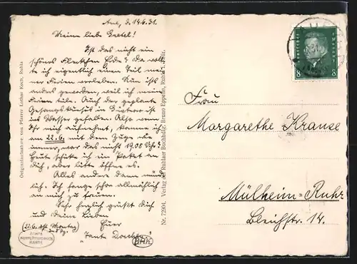 AK Ruhla i. Thür., Blick von der Karolinenhöhe auf den Ort