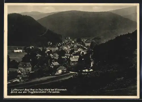 AK Bad Thal im thür. Wald, Blick von der Tropfsteinhöhle Paradies auf den Ort