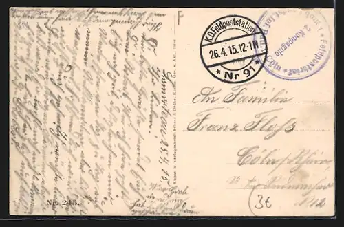 AK Gercourt, Ortspartie mit zerstörten Häusern