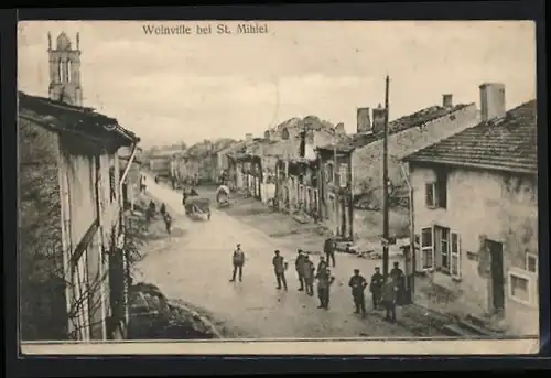 AK Woinville, Blick in eine Strasse der Ortschaft