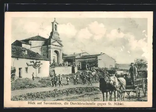 AK Savonnières, Blick auf den Ort, die Durchbruchstelle gegen St. Mihiel