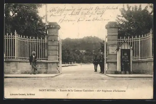 AK Saint-Mihiel, Entree de la Caserne Canrobert-161. Regiment d`Infanterie