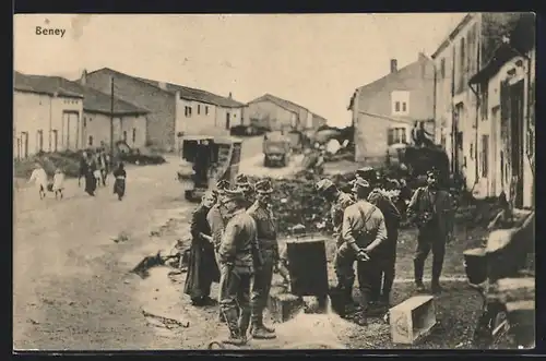 AK Beney, Soldaten beim Kochen