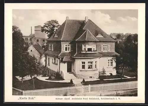 AK Reichenbach, Wohnhaus Karls Eck des Architekten Paul Reinhold