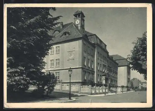 AK Auerbach i. V., Strassenpartie mit Oberrealschule