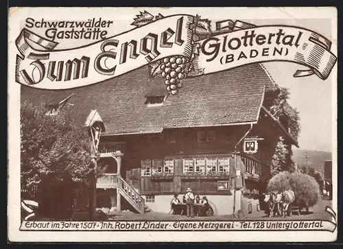 AK Glottertal /Baden, Schwarzwälder Gasthaus Zum Engel von Robert Linder