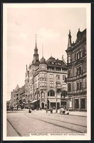 AK Karlsruhe, Gasthaus zum Moninger an der Karlstrasse