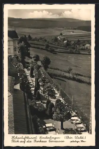 AK Finsterbergen / Thür. Wald, Blick auf die Café-Kurhaus Terrassen