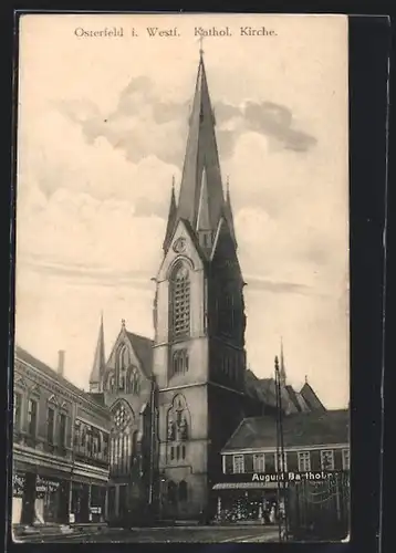 AK Osterfeld i. W., Kath. Kirche und Geschäfte