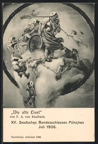 AK München, XV. Deutsches Bundesschiessen 1906, die alte Liesl, Zielscheiben