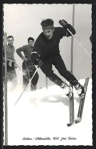 AK Skislalom - Weltmeister Jose Rieder aus dem Jahr 1958