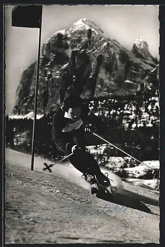 AK Skirennfahrerin Ossi Reichert aus Sonthofen, mit Autograph