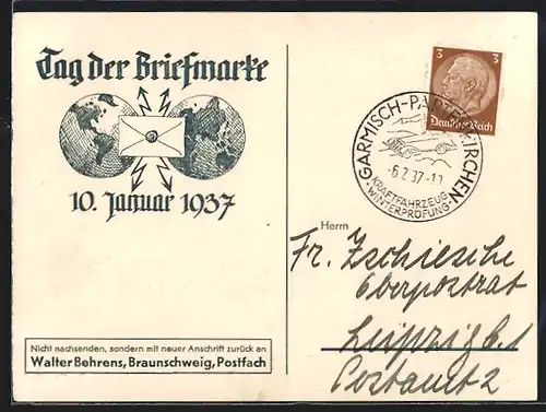 AK Tag der Briefmarke 10. Januar 1937