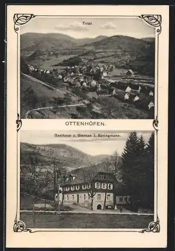 AK Ottenhöfen, Totale des Ortes u. Gasthaus z. Sternen, Inh.: Springmann