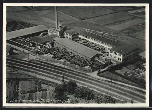 AK Oeventrop i. W., Sauerländische Stuhlfabrik, Fliegeraufnahme