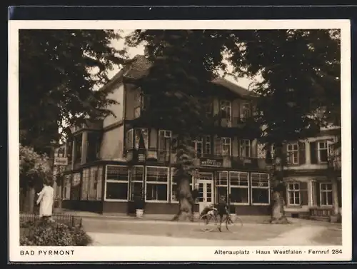 AK Bad Pyrmont, Kurpension u. Hotel Haus Westfalen