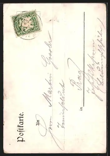 Lithographie Hof, Theresienstein, Springbrunnen