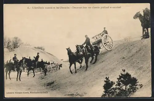 AK L`Artillerie montée et les Obstacles, Descente dans un chemin