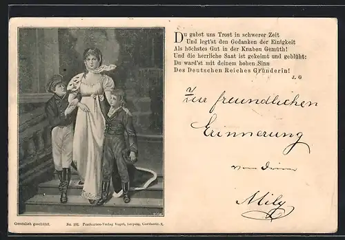 Künstler-AK Königin Luise von Preussen mit ihren Kindern