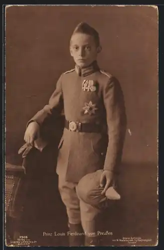 AK Prinz Louis Ferdinand von Preussen als Jugendlicher in Uniform