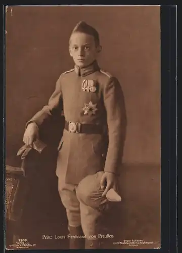 AK Prinz Louis Ferdinand von Preussen als Jugendlicher in Uniform