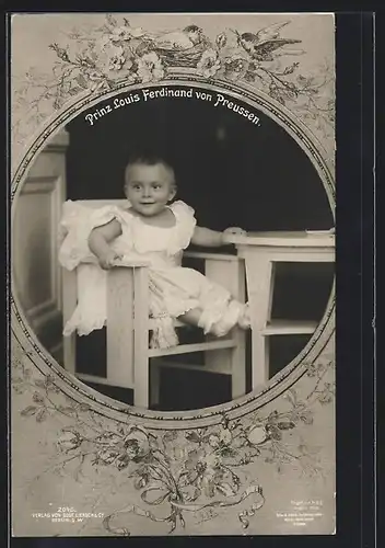 AK Prinz Louis Ferdinand von Preussen im Passepartout-Rahmen, Kinderbild